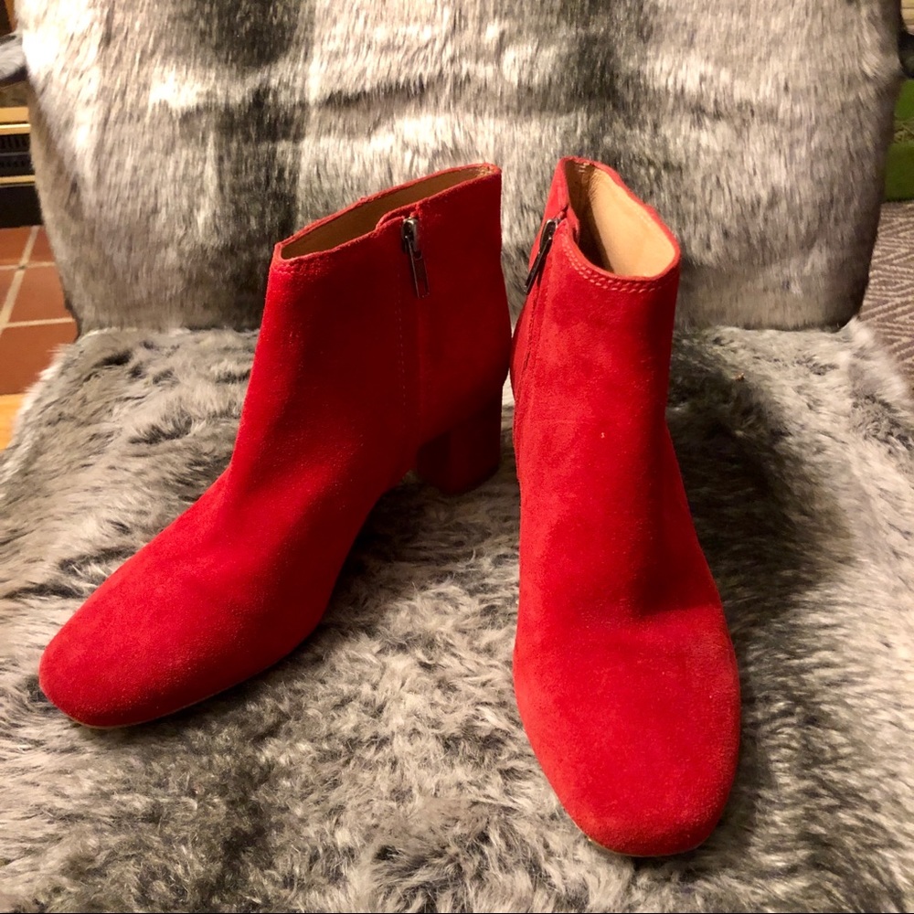 Madewell Red Suede Bootie